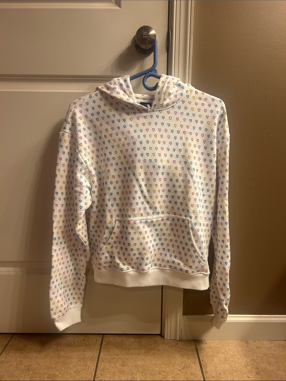 Roller Rabbit x Target White Hooded Sweatshirt with Multicolor Heart Print